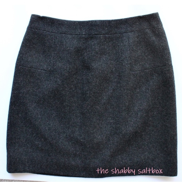 J. Crew No 2 Skirt Wool Gray Lined Short Pencil Fully Lined Charcoal Mini - Picture 1 of 5